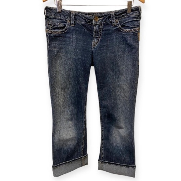 Silver Jeans 8 (30) Santorini Cropped Capris Low Rise Womens Stretch Jeans - Picture 1 of 10
